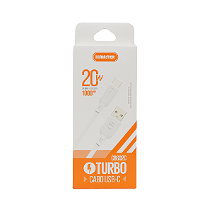 Cabo Kimaster Turbo USB p/ USB-C 5A 20W 1m - CB602C