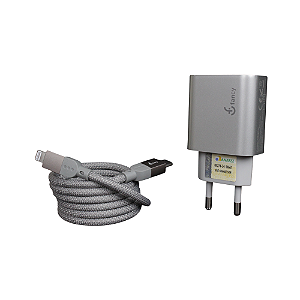 Kit Carregador de Tomada Suprema Titanium Curl 20W + Cabo Magnético Tipo C p/ Lightning - PD01I