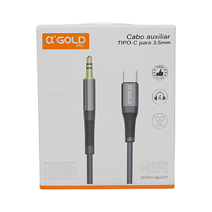Adaptador de Áudio A'Gold Pro Tipo C p/ 3.5mm 1m - CB58