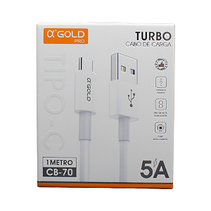 Cabo de Carga A'Gold Pro USB p/ TIPO-C 1m - CB70