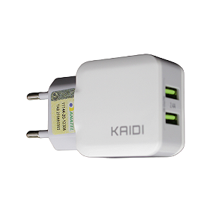 Carregador Rápido Duplo USB c/ Cabo USB p/ Tipo C (KD301C)