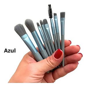 Kit 8 mini Pincel Compacto para Maquiagem