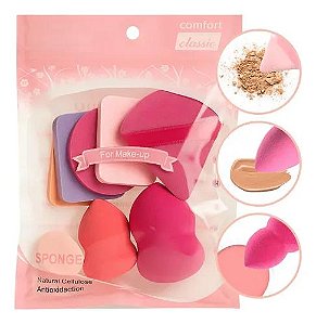 Kit Esponjas Maquiagem com Frasco Spray