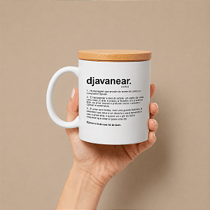 Caneca Djavanear com Tampa de Bambu