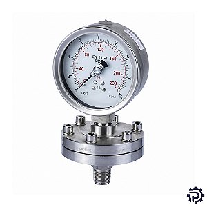 Manômetro Inox c/ Selo Diafragma 100mm Glicerina 1/2" NPT