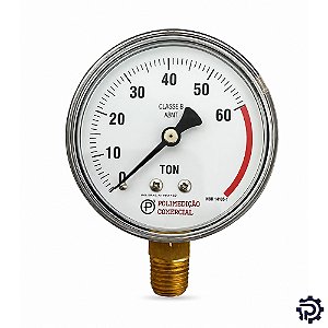Manômetro para Prensa 63mm 1/4" NPT