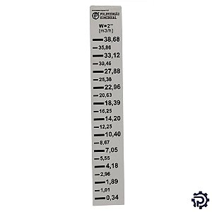 Régua Calha Parshall M3/H fabricamos inox com gravação a laser ou pvc até 18''