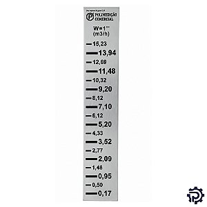 Régua Calha Parshall 1" Inox 304 Medição de Vazão m³/h