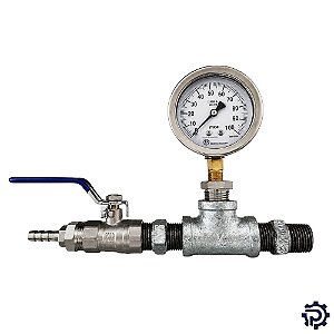 Kit Teste Estanqueidade Tubulação 0 a 100 MCA c/ Manômetro 1/2"