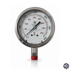 Manômetro Alta Pressão 100mm 4000 Bar 9/16"-18 Fêmea Inox Glicerina