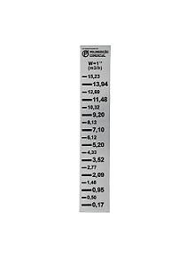 Régua Calha Parshall M3/H inox com gravação a laser até 1''
