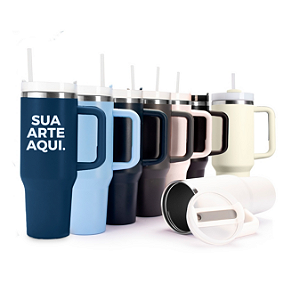 Caneca Térmica 1,2L Viridiana Inox com Canudo