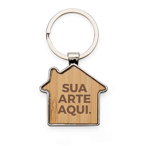 Chaveiro Metal Casa Bambu