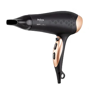 Secador de Cabelos Philco Bivolt 2200W Íons Tourmaline Preto E Dourado PSC2450