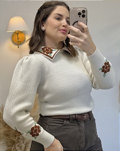 Blusa Andy Gola Polo Floral