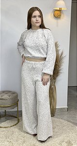 Conjunto Wanessa Calça Pantalona + Cropped