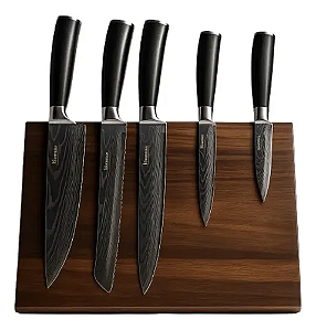 Kit De Facas Luxo Madeira