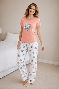 Pijama Feminino Flanelado Amizade