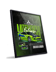 Quadro Decorativo Carro Eclipse Brian C/ Moldura E Vidro