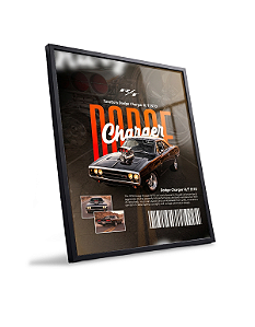 Quadro Decorativo Carro Dodge Charger C/ Moldura E Vidro