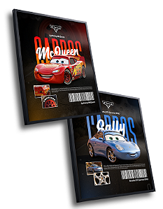 Kit 2 Quadros Decorativos Carros C/ Moldura E Vidro