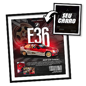 Quadro Automotivo Personalizado (seu Carro) Moldura + Vidro