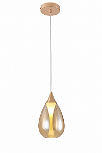 Pendente Dourado com Vidro Ambar 25x32cm G9 (DCD04184)