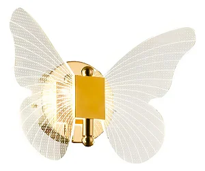 Arandela LED Mini Borboleta Dourada 6W 3000K Bivolt 24x18cm (DCB02158D)