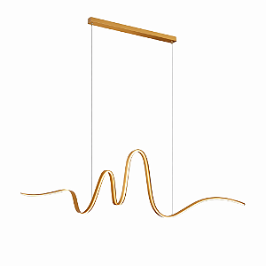 Pendente LED Dourado 34W 3000K Bivolt em Metal e Silicone