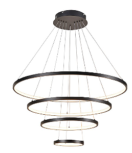 Pendente LED Preto em Alumínio e Silicone 125W 3000K Bivolt (DCD03012)