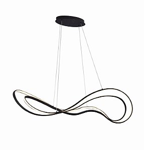 Pendente LED em Metal Preto e Silicone 54W 3000K Bivolt
