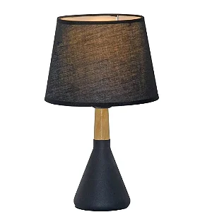 Abajur Preto com Cúpula de Linho Preto 20X34cm E27 (DCT00544D)