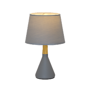 Abajur Cinza com Cúpula em Linho Cinza 20X34cm E27 (DCT00546D)