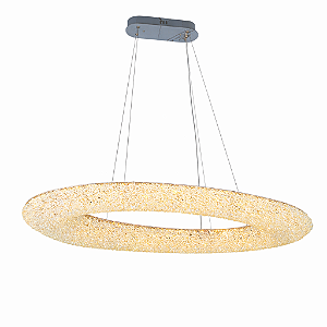 Pendente LED Metal Dourado e Cristais 84W 3000K Bivolt