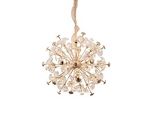 Pendente Dourado de Cristais Transparentes (DCD06214)