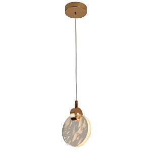 Pendente LED Dourado com Cristal Nuvem 13cm 5W 3000K Bivolt (DCD02189D)