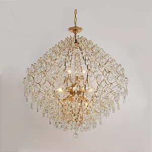 Pendente Dourado com Cristal Transparentes 80cm (DCD00415D)