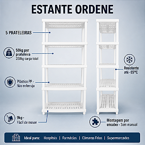 ESTANTE REFORÇADA BRANCA ORGANIZADORA - ORDENE