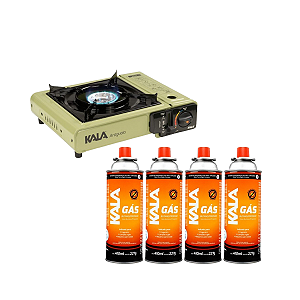 KIT FOGAREIRO + 4 CARTUCHOS DE GÁS - KALA