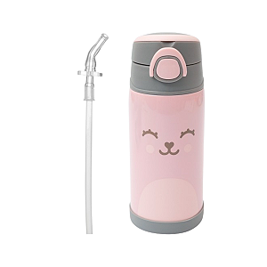 KIT GARRAFA TÉRMICA ROSA + REFIL CANUDO - BUBA