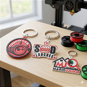 Chaveiro Personalizado Com Logo Sua Empresa Impressão 3D Relevo (Kit 10 Unidades)