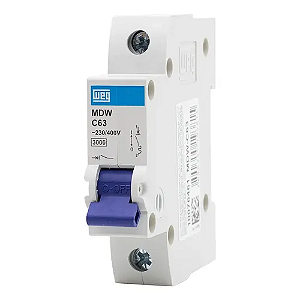 DISJUNTOR WEG MDW-C63 63A 440V CURVA C 1 POLO