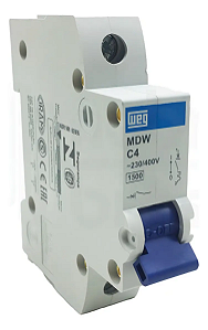 MINIDISJUNTOR WEG MDW-C4 CURVA C 4A 1 POLO