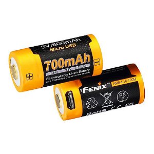 Bateria 16340 - 700U mAh Recarrega no USB