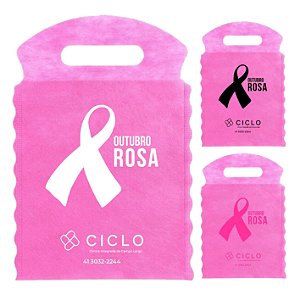 Kit 100 Sacolinhas Lixocar Personalizada Para Outubro Rosa