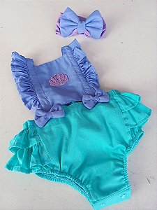 Romper Bebê Sereia com Babados