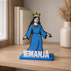 Estatua decorativa de Imenja com letreito colorida