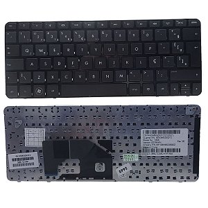 Teclado para Hp Mini 210t 210-1000 210-2000 3000 Br Com Moldura C Preto