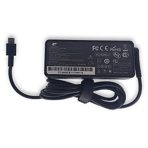 Fonte para Lenovo 65W 5V2A 9V2A 15V3A 20V3.25A Type-C CABO TRIPOLAR (65W gravado na carcaça)