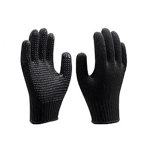 Luva de Algodão Tricotada Pigmentada Preta - Super Safety (12 Pares) | CA - 33818